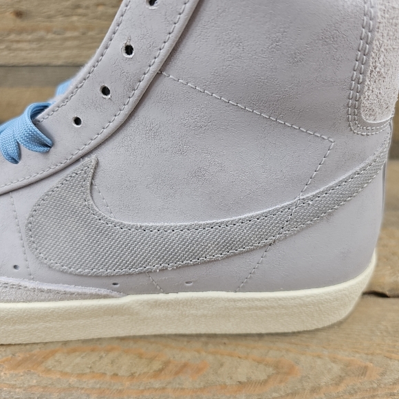 Nike Blazar Mid '77 PRM Men's Shoes Sneakers Grey Fog Two Laces - Picture 11 of 11